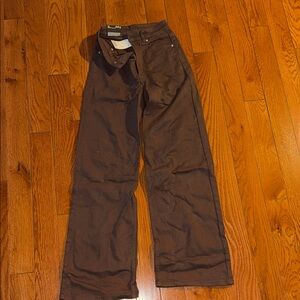 H&M wide leg denim brown pants